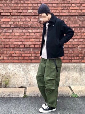 「Hender Scheme」｜くるまやさん（メンズ・165cm）の冬コーディネート