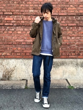 「MIXTA（ミクスタ）のアイテム」を使った、くるまやさん（メンズ・165cm）の冬コーディネート