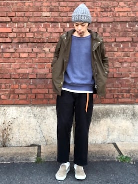 「MIXTA（ミクスタ）のアイテム」を使った、くるまやさん（メンズ・165cm）の冬コーディネート