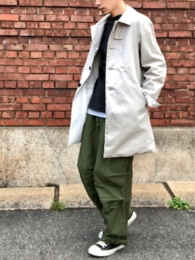 「EEL（イール）のアイテム（ジャケット/アウター）」を使った、くるまやさん（メンズ・165cm）の春コーディネート