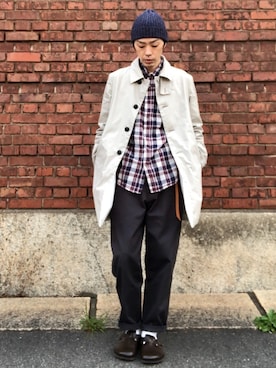 「EEL（イール）のアイテム（ジャケット/アウター）」を使った、くるまやさん（メンズ・165cm）の春コーディネート