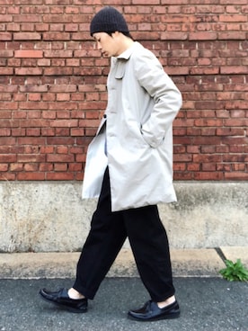 「EEL（イール）のアイテム（ジャケット/アウター）」を使った、くるまやさん（メンズ・165cm）の春コーディネート