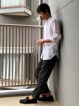 「ARBRE（アルブル）のアイテム」を使った、くるまやさん（メンズ・165cm）の春コーディネート