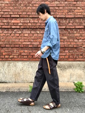 「FADELESS（フェイドレス）のアイテム」を使った、くるまやさん（メンズ・165cm）の春コーディネート