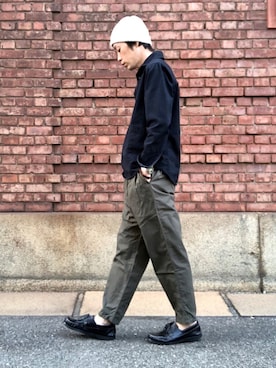 「LOLO（ロロ）のアイテム」を使った、くるまやさん（メンズ・165cm）の春コーディネート