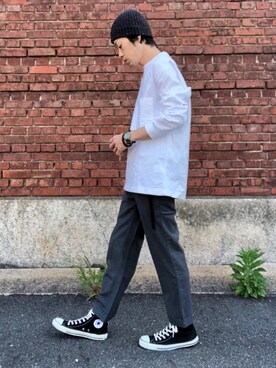 「ARBRE（アルブル）のアイテム」を使った、くるまやさん（メンズ・165cm）の春コーディネート