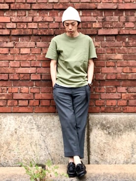 「ARBRE（アルブル）のアイテム」を使った、くるまやさん（メンズ・165cm）の春コーディネート