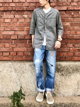 「Esperanto（エスペラント）のアイテム（アクセサリー）」を使った、くるまやさん（メンズ・165cm）の秋コーディネート