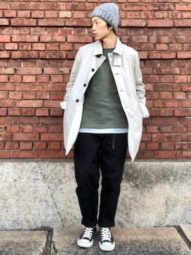 「EEL（イール）のアイテム（ジャケット/アウター）」を使った、くるまやさん（メンズ・165cm）の秋コーディネート