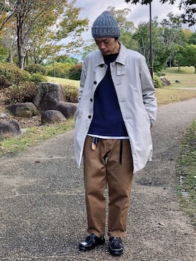 「EEL（イール）のアイテム（ジャケット/アウター）」を使った、くるまやさん（メンズ・165cm）の秋コーディネート