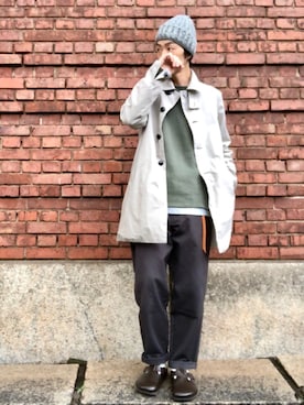 「EEL（イール）のアイテム（ジャケット/アウター）」を使った、くるまやさん（メンズ・165cm）の秋コーディネート