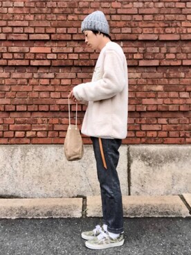 「FOB FACTORY（エフオービーファクトリー）のアイテム（その他パンツ）」を使った、くるまやさん（メンズ・165cm）の秋コーディネート