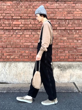 「WAIPER.inc（ワイパーインク）のアイテム（オールインワン・サロペット）」を使った、くるまやさん（メンズ・165cm）の冬コーディネート