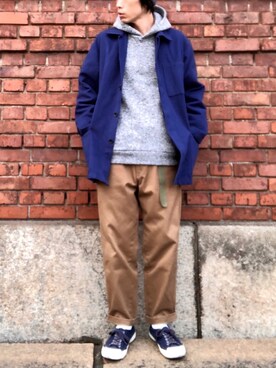 「WAIPER.inc（ワイパーインク）のアイテム（カバーオール）」を使った、くるまやさん（メンズ・165cm）の冬コーディネート