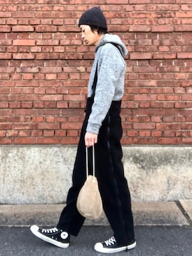 「WAIPER.inc（ワイパーインク）のアイテム（オールインワン・サロペット）」を使った、くるまやさん（メンズ・165cm）の冬コーディネート