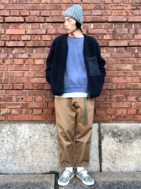 「MIXTA（ミクスタ）のアイテム」を使った、くるまやさん（メンズ・165cm）の冬コーディネート