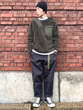 「Esperanto（エスペラント）のアイテム（アクセサリー）」を使った、くるまやさん（メンズ・165cm）の冬コーディネート