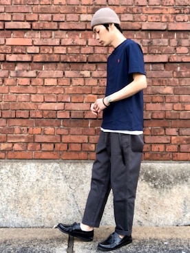 「Ralph Lauren」｜「アイテム（ニットキャップ/ビーニー）」を使った、くるまやさん（メンズ・165cm）の春コーディネート