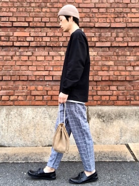 「Urcarol（ウルカロール）のアイテム」を使った、くるまやさん（メンズ・165cm）の春コーディネート
