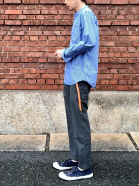 「ARBRE（アルブル）のアイテム」を使った、くるまやさん（メンズ・165cm）の春コーディネート