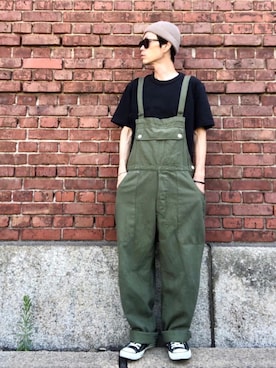 「WAIPER.inc（ワイパーインク）のアイテム（オールインワン・サロペット）」を使った、くるまやさん（メンズ・165cm）の夏コーディネート