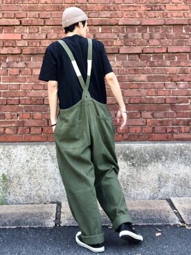 「WAIPER.inc（ワイパーインク）のアイテム（オールインワン・サロペット）」を使った、くるまやさん（メンズ・165cm）の秋コーディネート