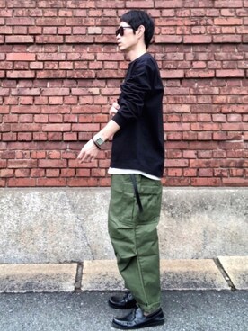 「秋のマイ旬スタイル」｜「アイテム（モカシン/デッキシューズ）」を使った、くるまやさん（メンズ・165cm）の秋コーディネート