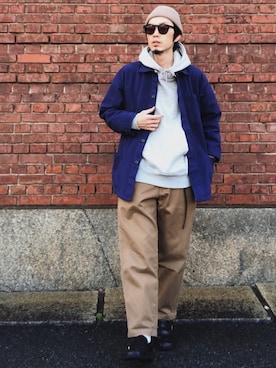 「WAIPER.inc（ワイパーインク）のアイテム（カバーオール）」を使った、くるまやさん（メンズ・165cm）の冬コーディネート