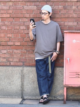 「UNIQLO U」｜くるまやさん（メンズ・165cm）の夏コーディネート