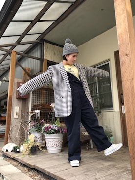 「Calvin Klein（カルバン・クライン）のアイテム（サロペット/オーバーオール）」を使った、blueさん（レディース・150cm）の春コーディネート