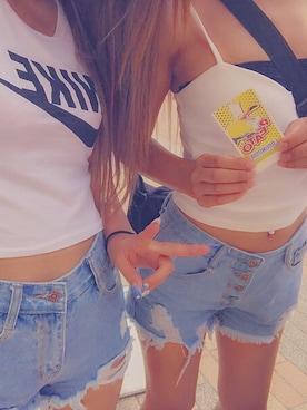 「アイテム（チューブトップ）」を使った、ななさん（レディース・157cm・10代）の夏コーディネート