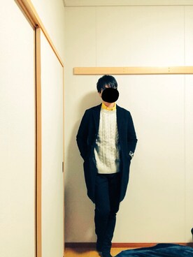 「ショッピング」｜「アイテム（トレンチコート）」を使った、enさん（メンズ・176cm）の冬コーディネート