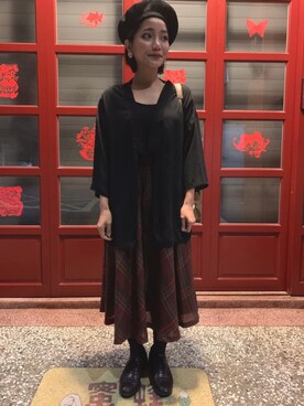 「Echo（エコー）のアイテム」を使った、Ai-lian Chenさん（レディース・157cm）の冬コーディネート