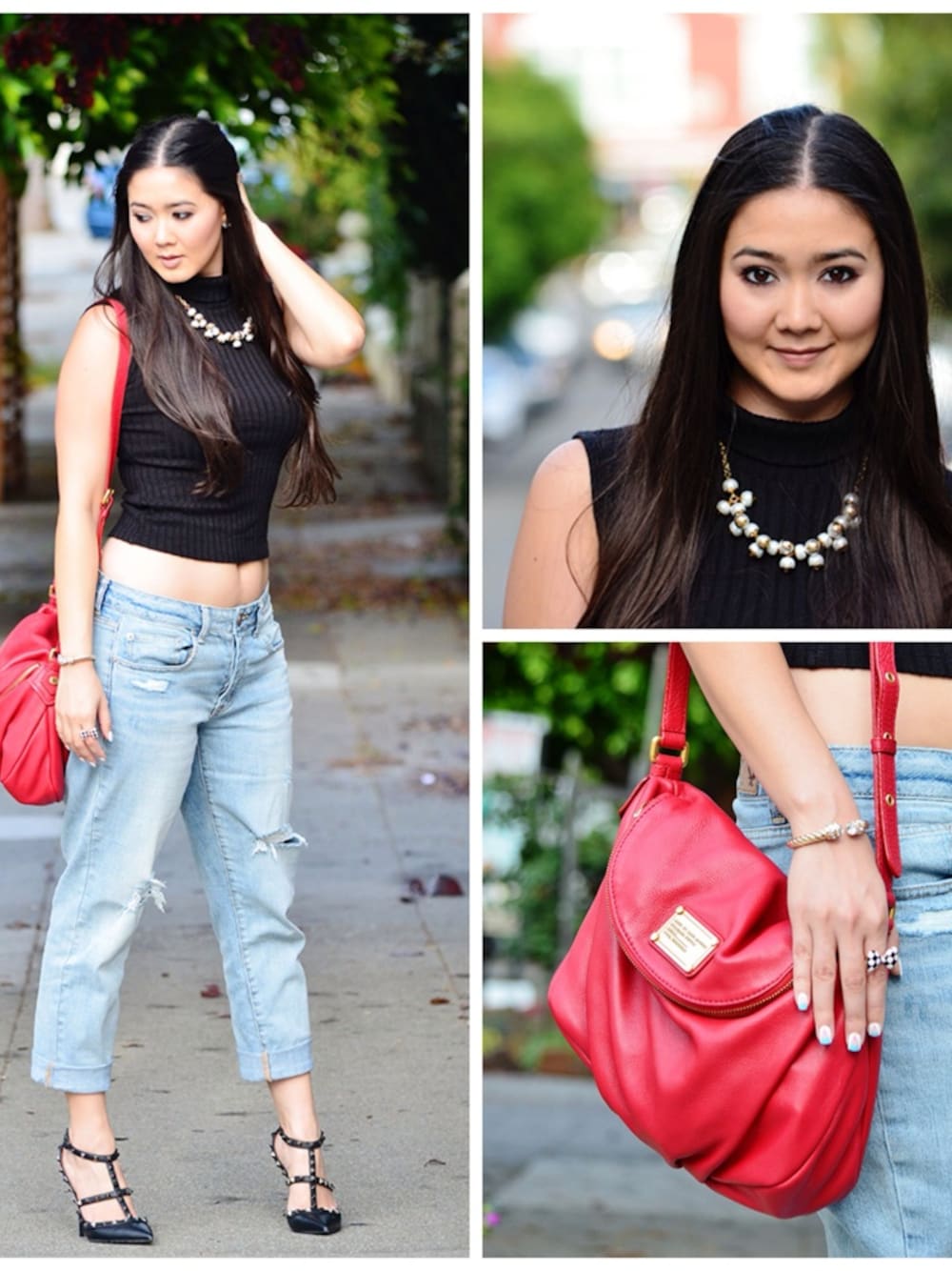 「American Eagle、BAG、BANANA REPUBLIC、earrings、heels、jeans、MARC JACOBS、necklace、valentino、yourbisoubox.com」｜Elise Armitageさん（レディース）の秋コーディネートの1枚目の写真