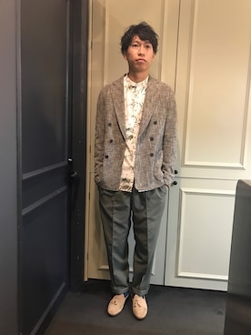 「T-JACKET（ティージャケット）のアイテム」を使った、にっしーさん（メンズ・175cm）の春コーディネート