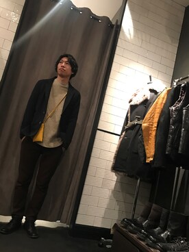 「カジュアルコーデ」｜「アイテム（テーラードジャケット）」を使った、にっしーさん（メンズ・175cm）の冬コーディネート