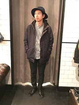 「samas（サマス）のアイテム」を使った、にっしーさん（メンズ・175cm）の冬コーディネート