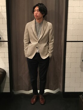 「T-JACKET（ティージャケット）のアイテム」を使った、にっしーさん（メンズ・175cm）の冬コーディネート