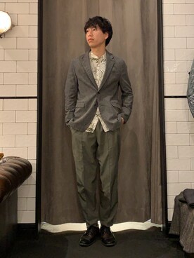 「ゆるコーデ」｜「アイテム（テーラードジャケット、その他）」を使った、にっしーさん（メンズ・175cm）の春コーディネート