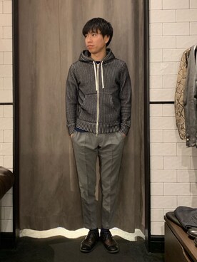 「SEAGREEN（シーグリーン）のアイテム」を使った、にっしーさん（メンズ・175cm）の春コーディネート