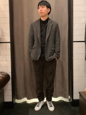 「TRANSIT（トランジット）のアイテム（トップス）」を使った、にっしーさん（メンズ・175cm）の秋コーディネート