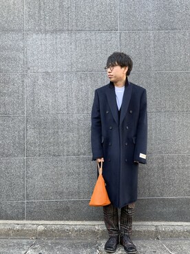 「Magnu（マヌー）のMagnu/マヌー/Tee Pee pouch（ハンドバッグ）」を使った、にっしーさん（メンズ・175cm）の冬コーディネート