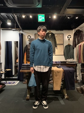 「Magnu（マヌー）のMagnu/マヌー/Tee Pee pouch（ハンドバッグ）」を使った、にっしーさん（メンズ・175cm）の冬コーディネート
