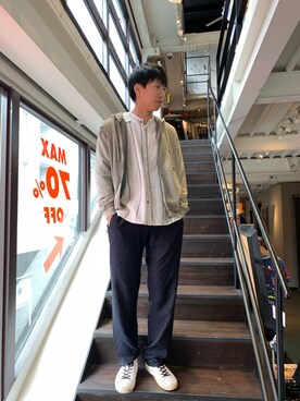 「Project e（プロジェクトイー）のアイテム」を使った、にっしーさん（メンズ・175cm）の夏コーディネート