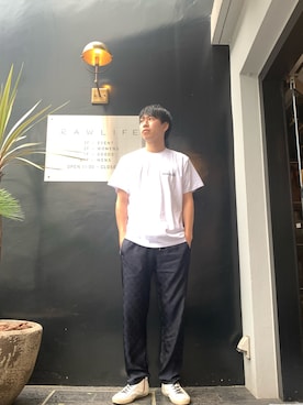 「SEAGREEN（シーグリーン）のアイテム」を使った、にっしーさん（メンズ・175cm）の夏コーディネート