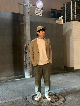 「CPH（シーピーエイチ）のアイテム（キャップ）」を使った、にっしーさん（メンズ・175cm）の夏コーディネート