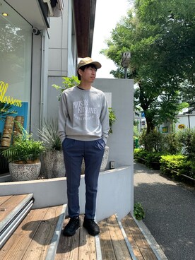 「CPH（シーピーエイチ）のアイテム（キャップ）」を使った、にっしーさん（メンズ・175cm）の夏コーディネート