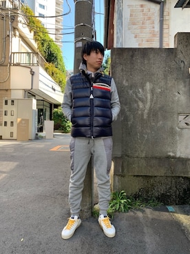 「P.M.D.S.（ピー エム ディー エス）のアイテム（トップス）」を使った、にっしーさん（メンズ・175cm）の秋コーディネート