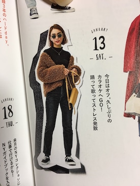 「AVAN LILY（アヴァンリリィ）のアイテム（その他アウター）」を使った、ほさかさん（レディース・172cm）の冬コーディネート