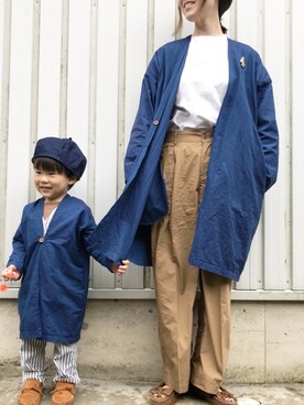 「Handmade（ハンドメイド）のアイテム（その他アウター）」を使った、ちなつさん（レディース・168cm）の秋コーディネート